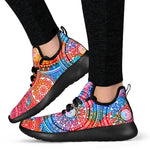 Colorful Circle Mandala Print Mesh Knit Shoes GearFrost