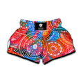 Colorful Circle Mandala Print Muay Thai Boxing Shorts