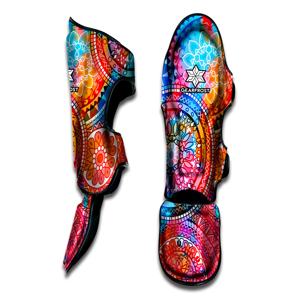 Colorful Circle Mandala Print Muay Thai Shin Guard