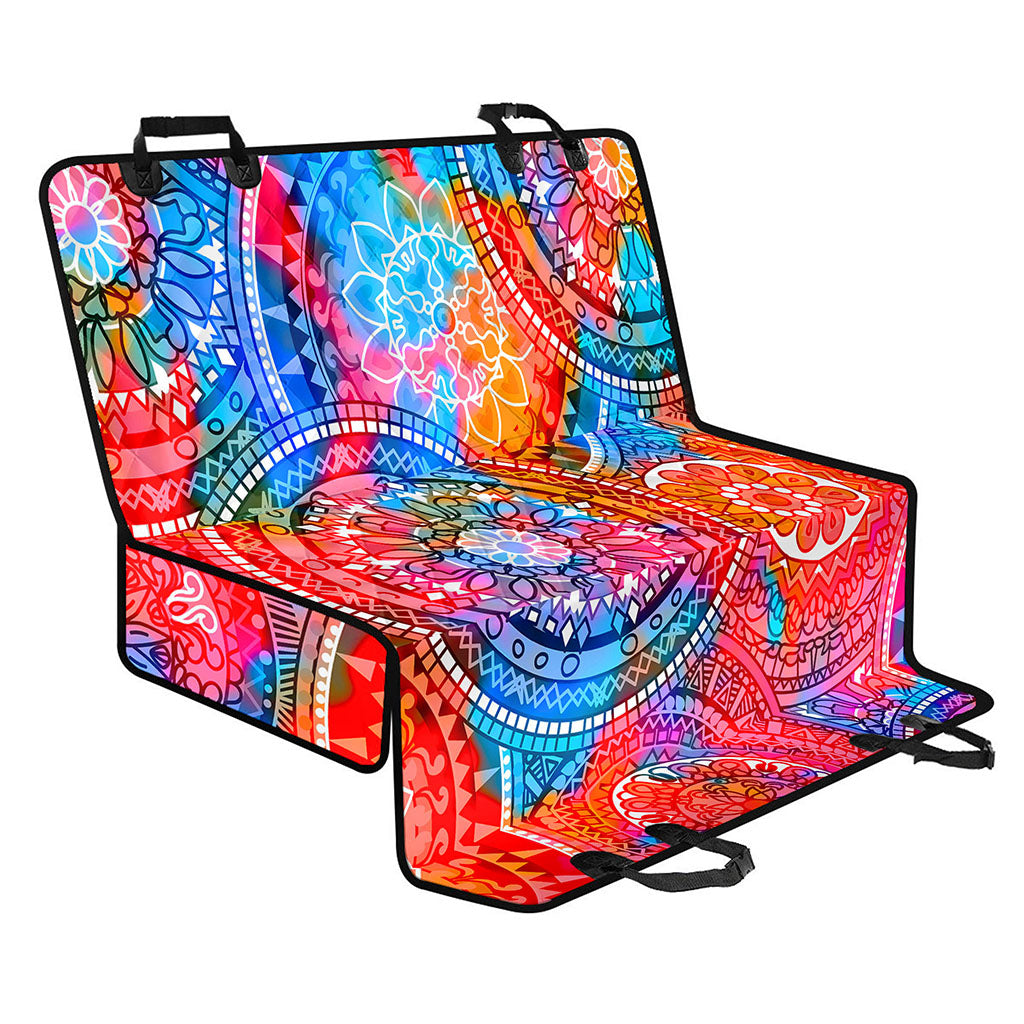 Colorful Circle Mandala Print Pet Car Back Seat Cover