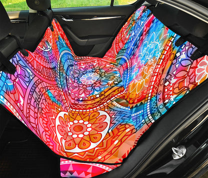 Colorful Circle Mandala Print Pet Car Back Seat Cover