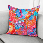 Colorful Circle Mandala Print Pillow Cover