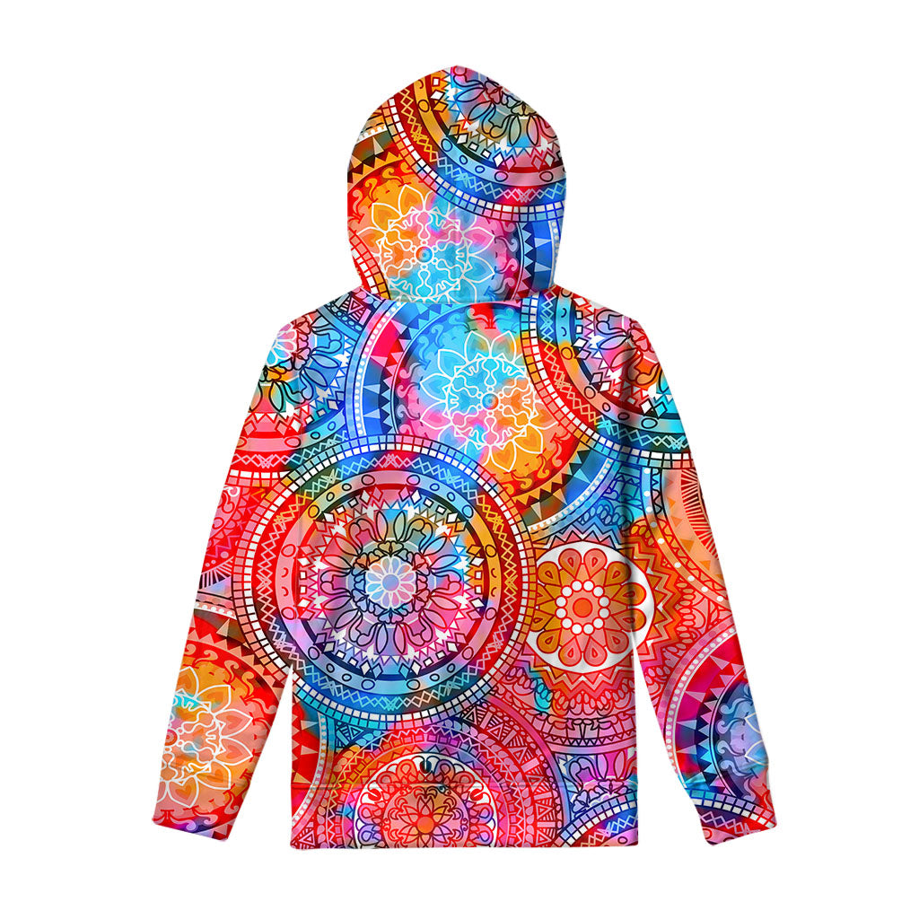 Colorful Circle Mandala Print Pullover Hoodie