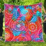 Colorful Circle Mandala Print Quilt