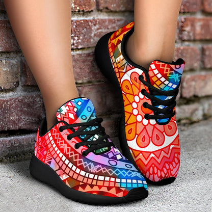 Colorful Circle Mandala Print Sport Shoes GearFrost