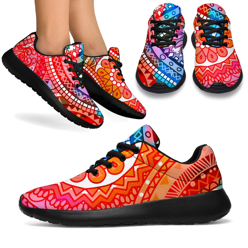 Colorful Circle Mandala Print Sport Shoes GearFrost