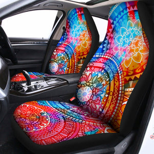 Colorful Circle Mandala Print Universal Fit Car Seat Covers