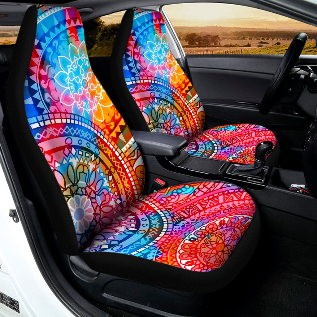 Colorful Circle Mandala Print Universal Fit Car Seat Covers