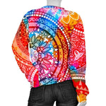 Colorful Circle Mandala Print Women's Crewneck Sweatshirt GearFrost