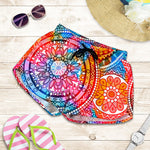 Colorful Circle Mandala Print Women's Shorts