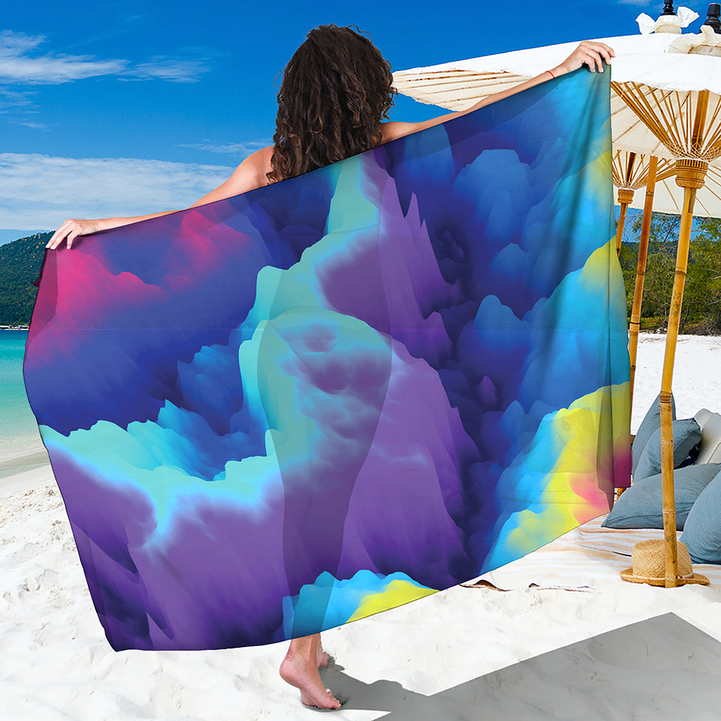 Colorful Cloud Print Beach Sarong Wrap