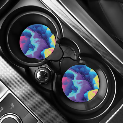 Colorful Cloud Print Car Coasters