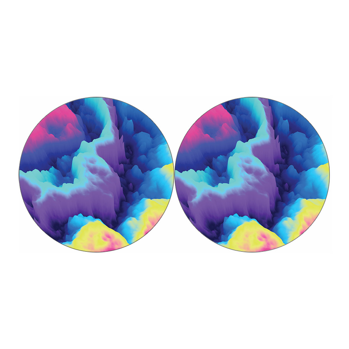 Colorful Cloud Print Car Coasters