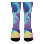 Colorful Cloud Print Crew Socks