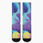 Colorful Cloud Print Crew Socks
