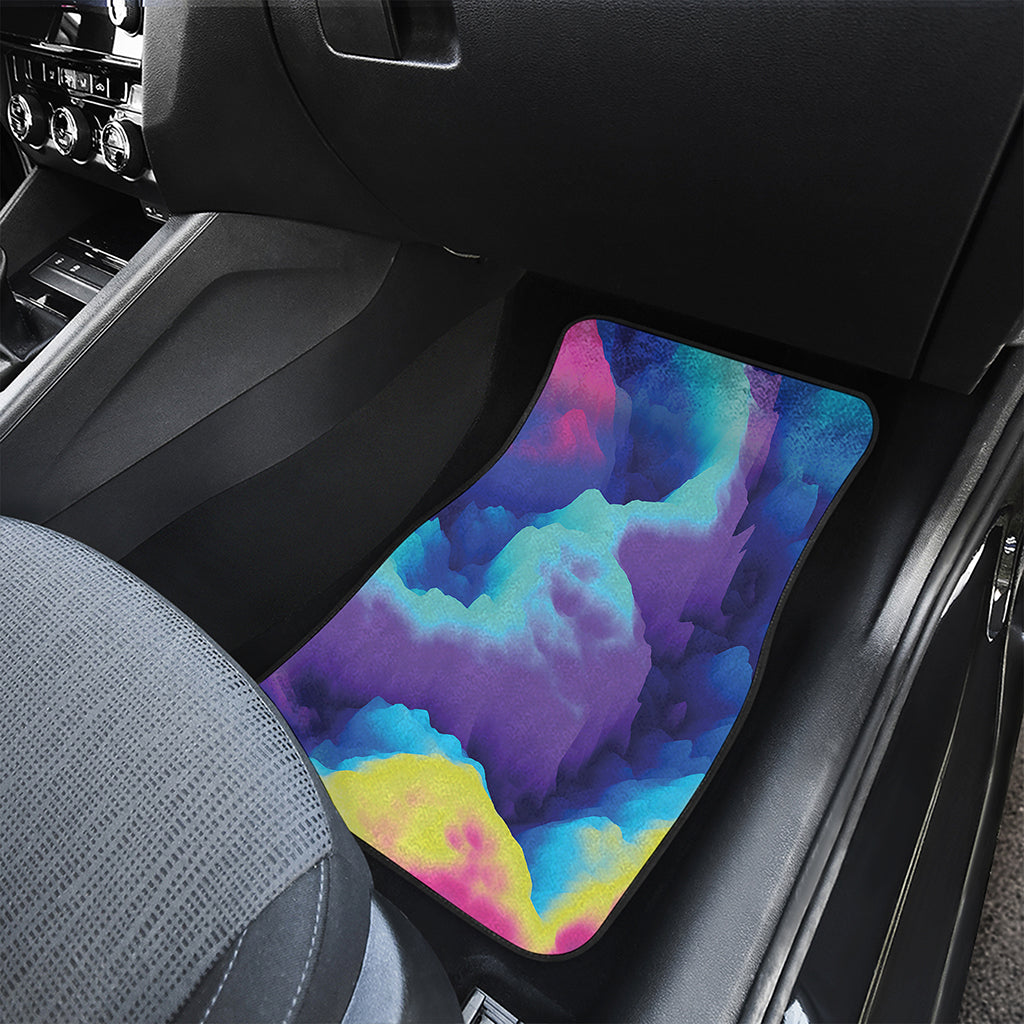 Colorful Cloud Print Front and Back Car Floor Mats