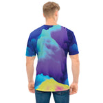 Colorful Cloud Print Men's T-Shirt