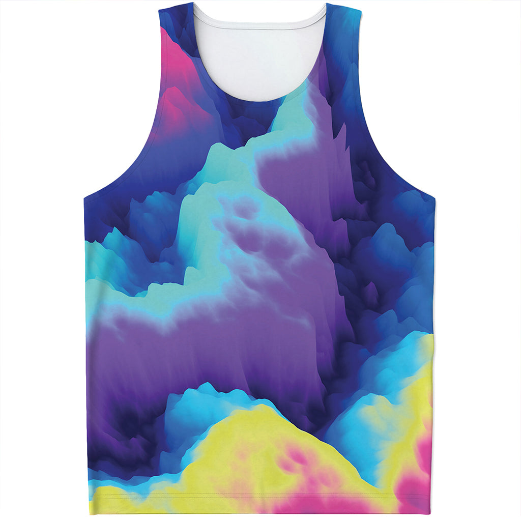 Colorful Cloud Print Men's Tank Top