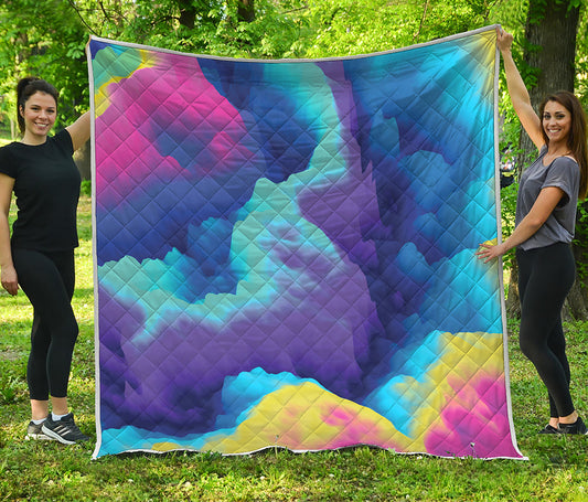Colorful Cloud Print Quilt