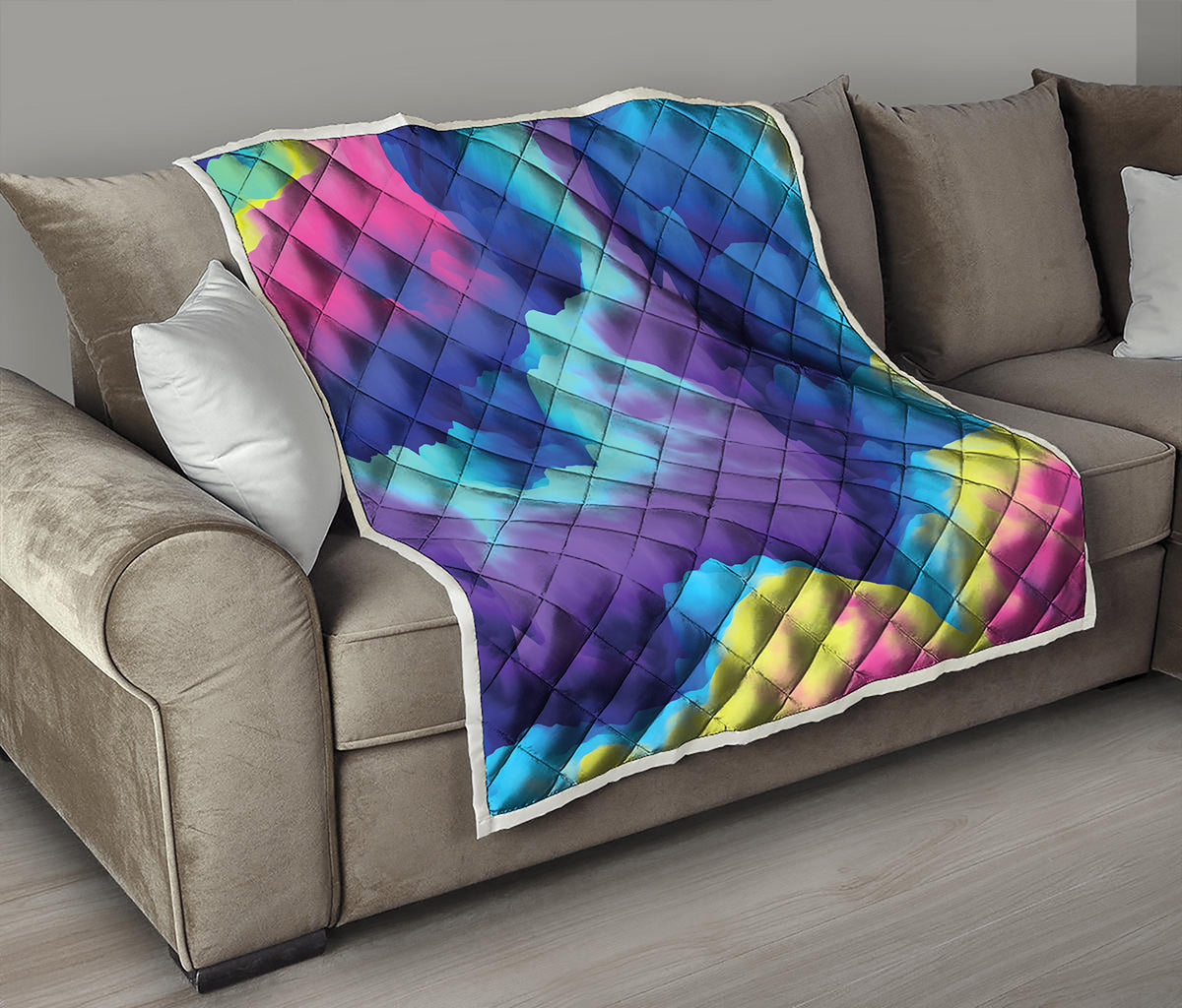 Colorful Cloud Print Quilt