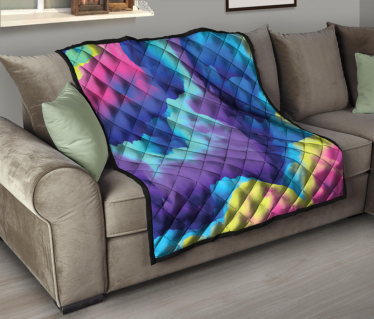 Colorful Cloud Print Quilt