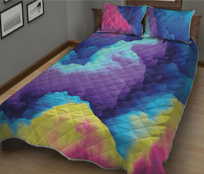 Colorful Cloud Print Quilt Bed Set
