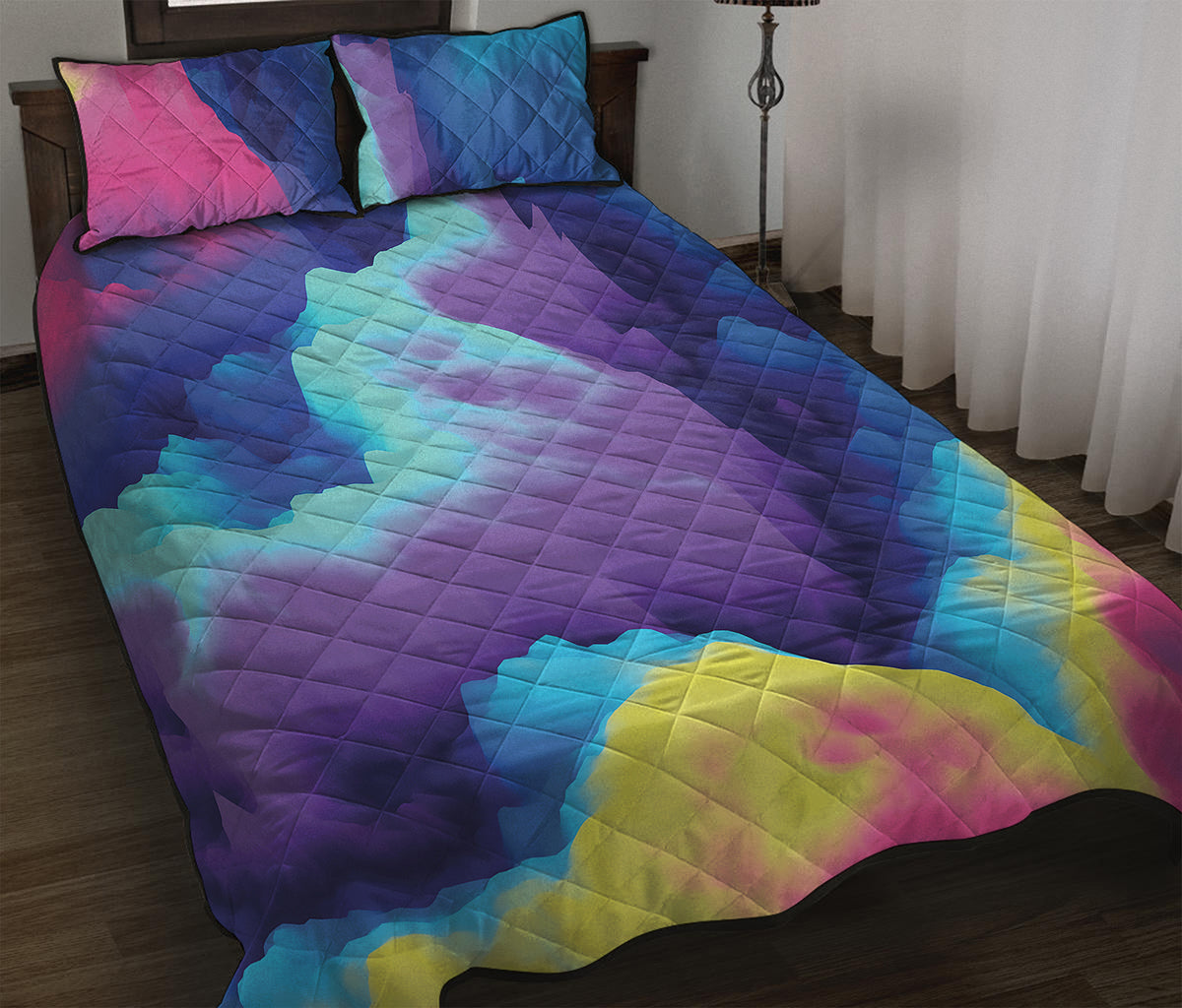 Colorful Cloud Print Quilt Bed Set