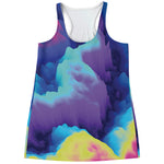 Colorful Cloud Print Women's Racerback Tank Top
