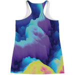 Colorful Cloud Print Women's Racerback Tank Top
