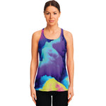 Colorful Cloud Print Women's Racerback Tank Top