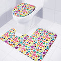 Colorful Cow Pattern Print 3 Piece Bath Mat Set