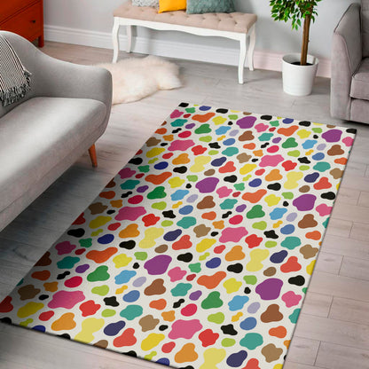 Colorful Cow Pattern Print Area Rug