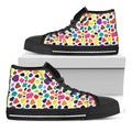 Colorful Cow Pattern Print Black High Top Sneakers