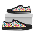 Colorful Cow Pattern Print Black Low Top Sneakers