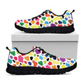 Colorful Cow Pattern Print Black Running Shoes