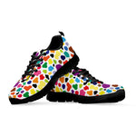 Colorful Cow Pattern Print Black Sneakers