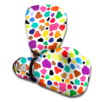Colorful Cow Pattern Print Boxing Gloves