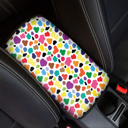 Colorful Cow Pattern Print Car Center Console Cover