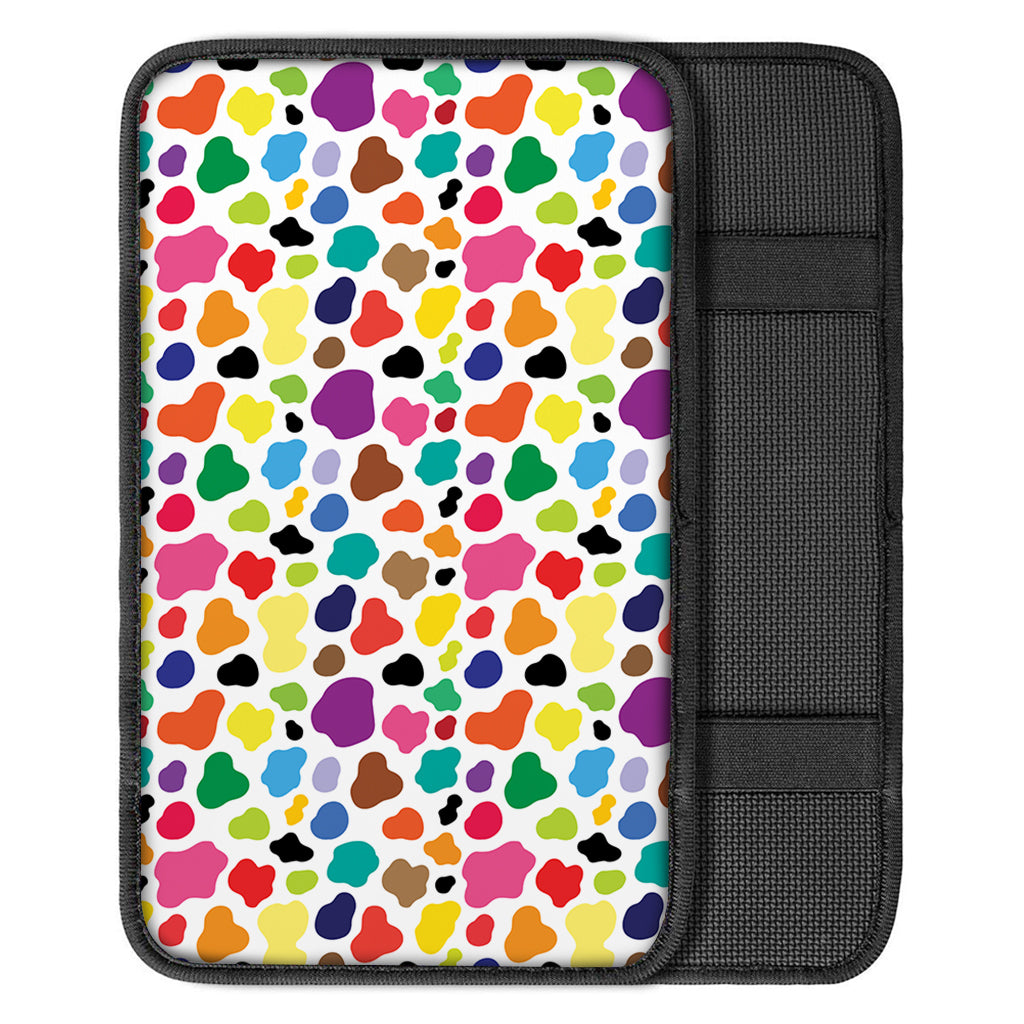 Colorful Cow Pattern Print Car Center Console Cover