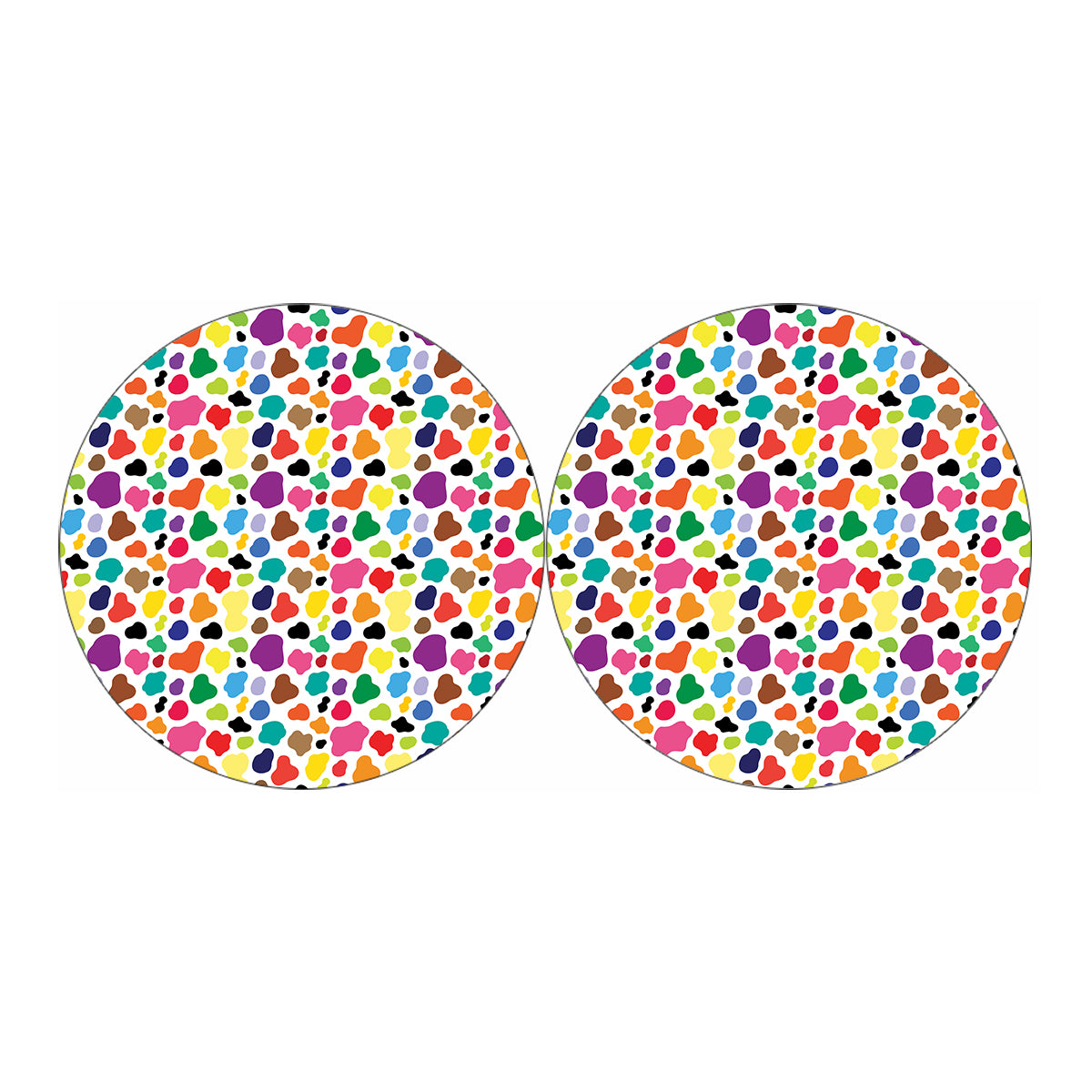 Colorful Cow Pattern Print Car Coasters