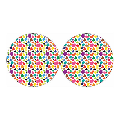 Colorful Cow Pattern Print Car Coasters