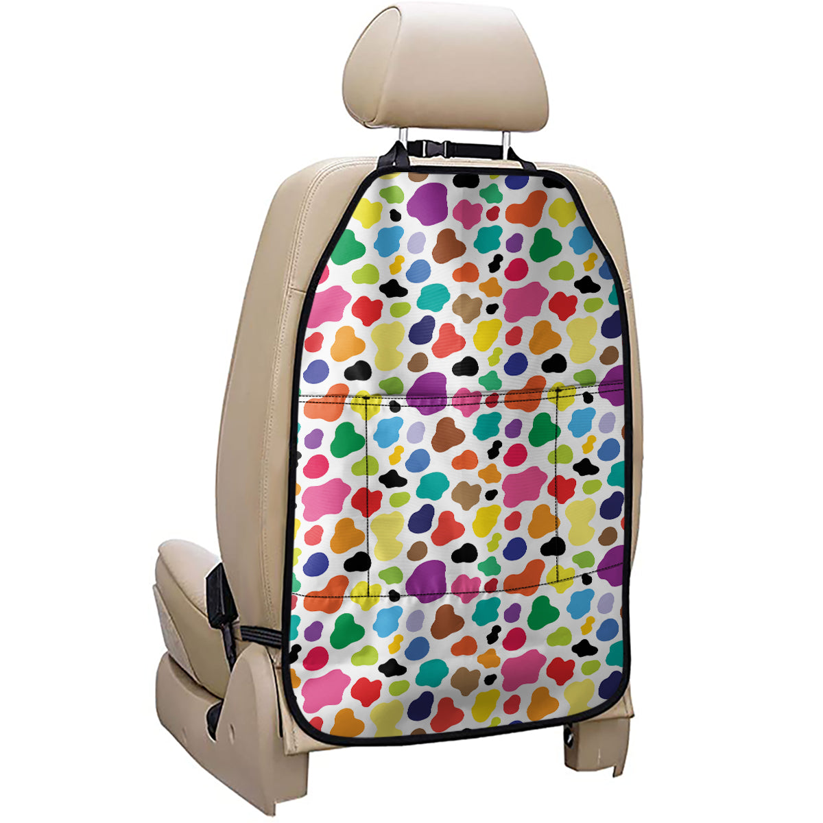 Colorful Cow Pattern Print Car Seat Organizers