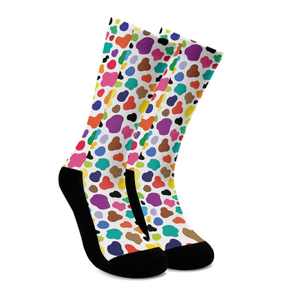 Colorful Cow Pattern Print Crew Socks