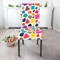 Colorful Cow Pattern Print Dining Chair Slipcover