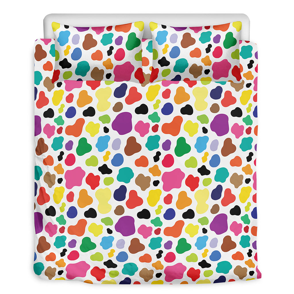 Colorful Cow Pattern Print Duvet Cover Bedding Set