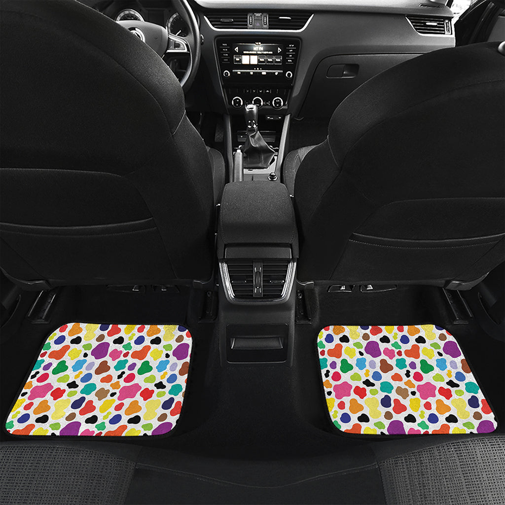 Colorful Cow Pattern Print Front and Back Car Floor Mats