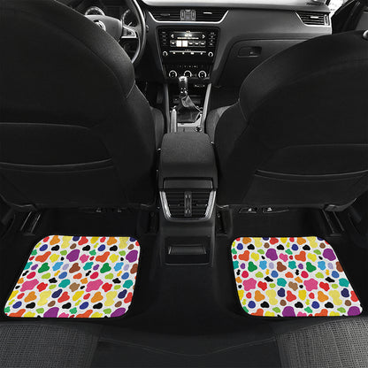 Colorful Cow Pattern Print Front and Back Car Floor Mats
