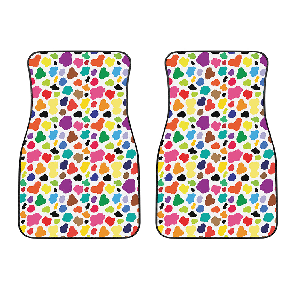 Colorful Cow Pattern Print Front Car Floor Mats