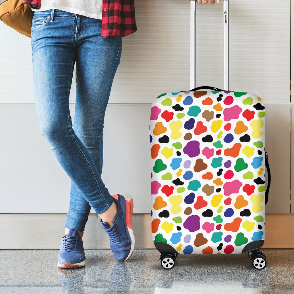 Colorful Cow Pattern Print Luggage Cover