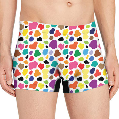 Colorful Cow Pattern Print Men's Boxer Briefs